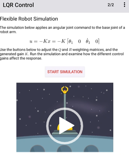 LQR Control Simulation