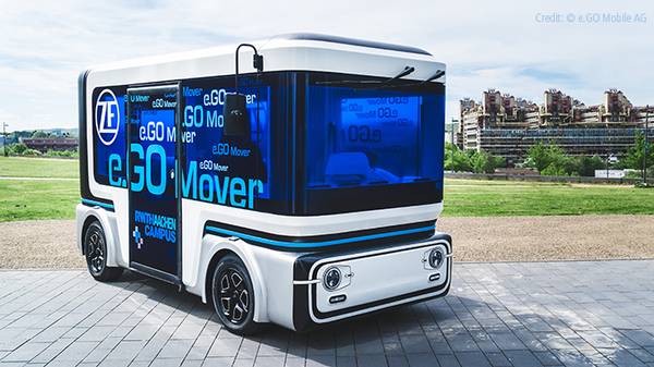 GO Mover minibús eléctrico desarrollado por la startup de vehículos eléctricos e.GO Mobile AG en Aachen, Alemania